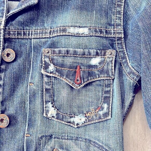 1921 Designer Vintage Denim Jacket Small - Picture 3 of 5
